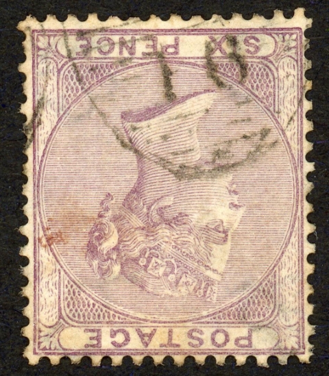 SG70wi 1855-57 6d pale lilac, wmk INVERTED fine used