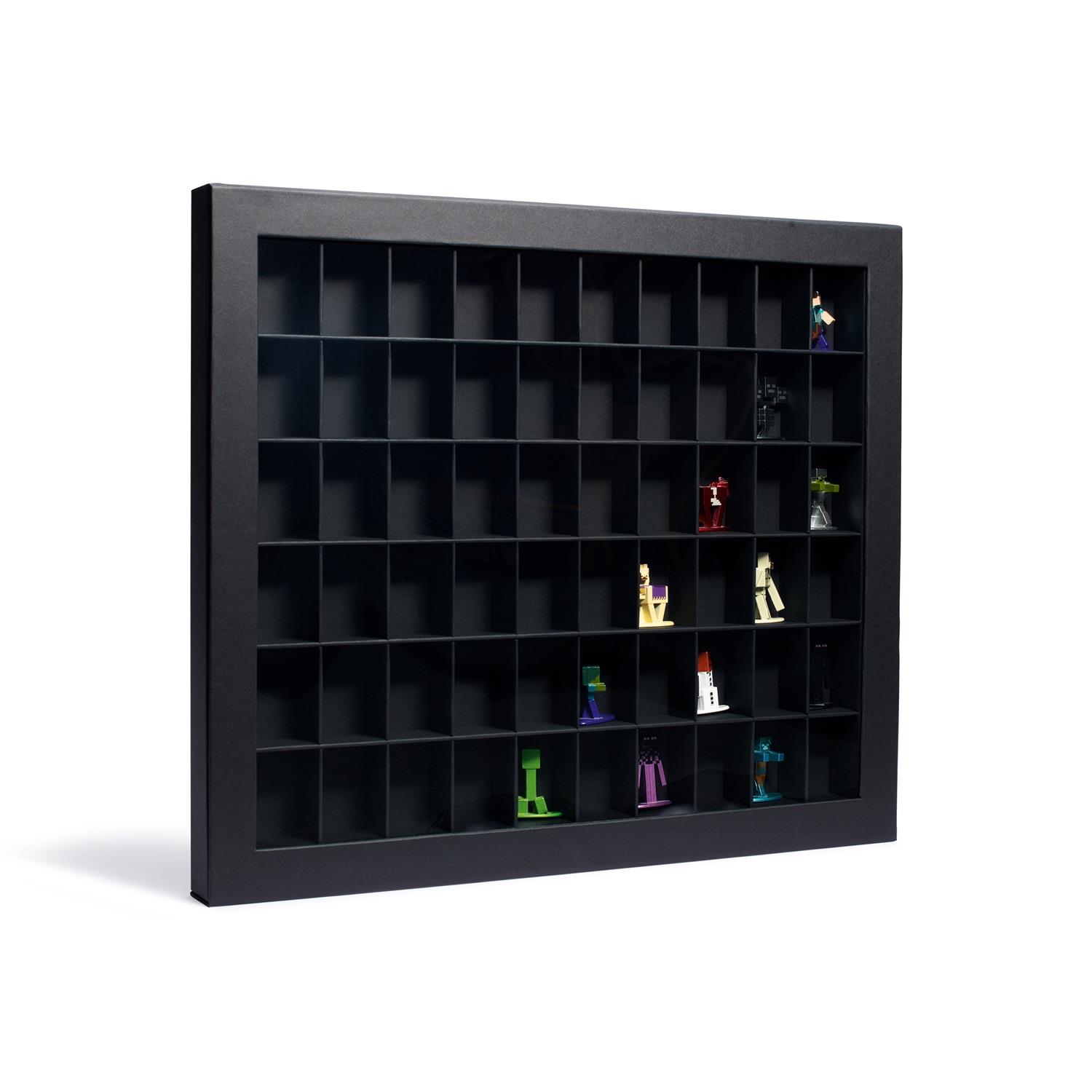 Showcase collector's box with 60 compartments, black