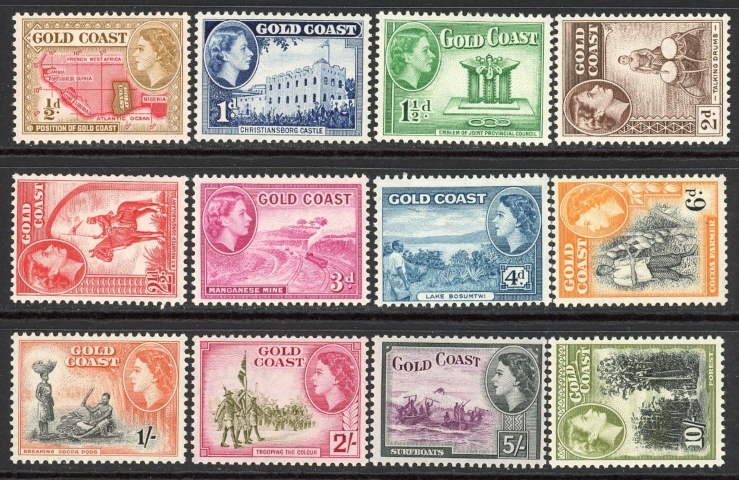 Gold Coast 1952 (19 Dec) - 54 SG.153-164 M/M