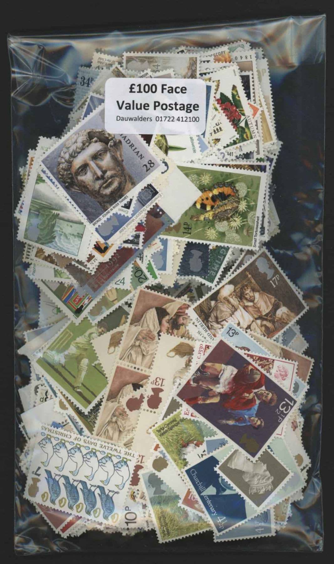 100 Face Value Stamps for Postage