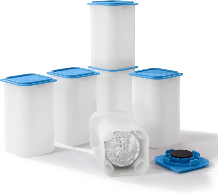 SQUBE Coin Tubes for up to 20 1-oz Silver & Gold Coins (Single, Pack of ...
