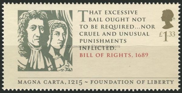 SG3721 £1.33 US Bill of Rights 2015 Magna Carta 1215
